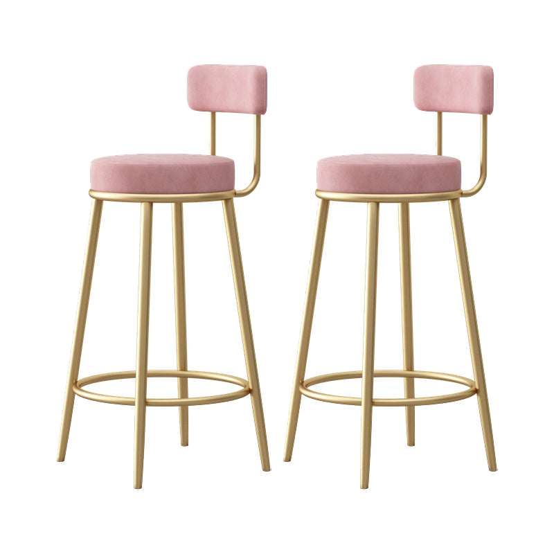 Scandinavian Design Upholstered Armless Stools for Home Low Back Barstools with Metal Legs