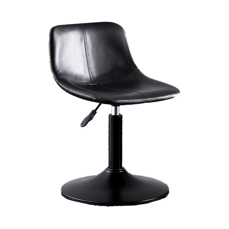 Adjustable Height Leather Footrest Bar Stool Matte Finish Home Low Back Stool