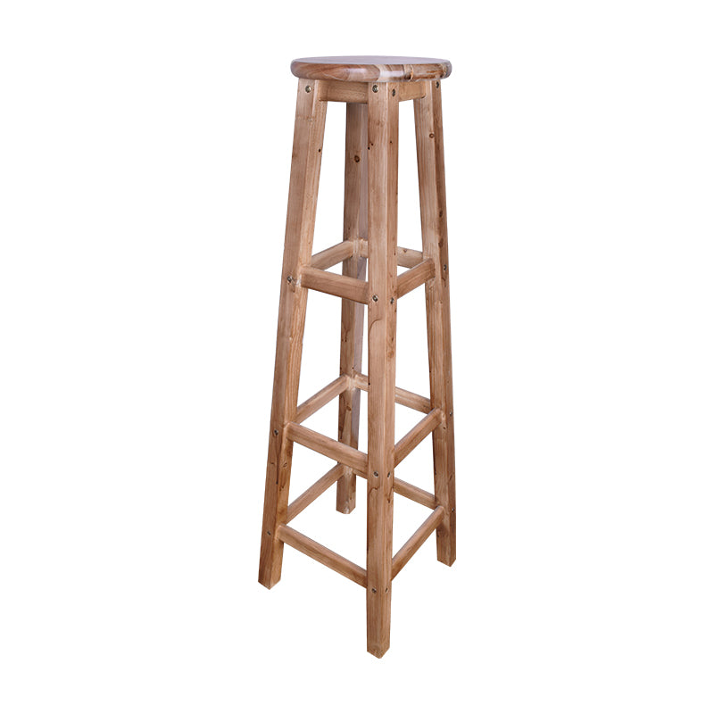 Telón de barras de madera de diseño contemporáneo para taburetes sin espalda para el hogar con base de madera