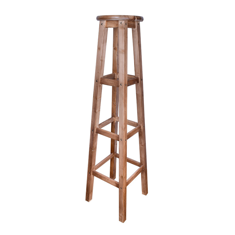 Telón de barras de madera de diseño contemporáneo para taburetes sin espalda para el hogar con base de madera