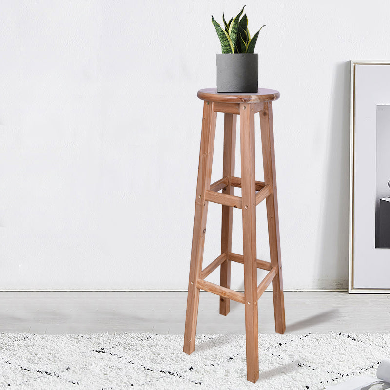 Telón de barras de madera de diseño contemporáneo para taburetes sin espalda para el hogar con base de madera