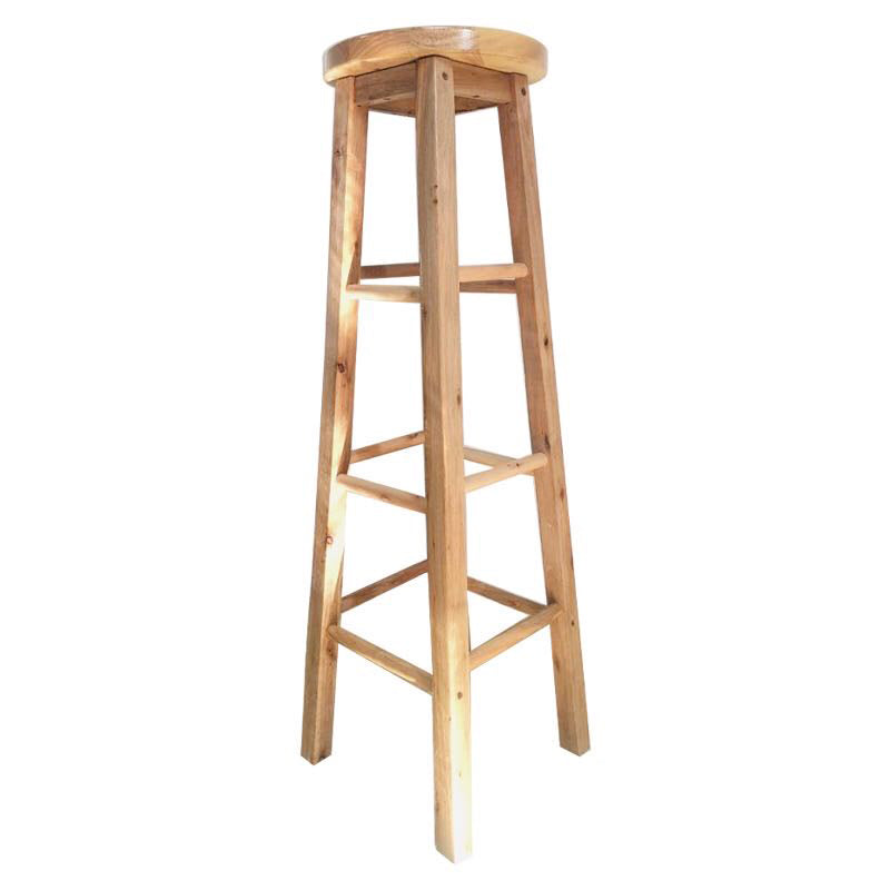 Telón de barras de madera de diseño contemporáneo para taburetes sin espalda para el hogar con base de madera