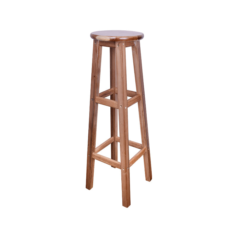 Telón de barras de madera de diseño contemporáneo para taburetes sin espalda para el hogar con base de madera