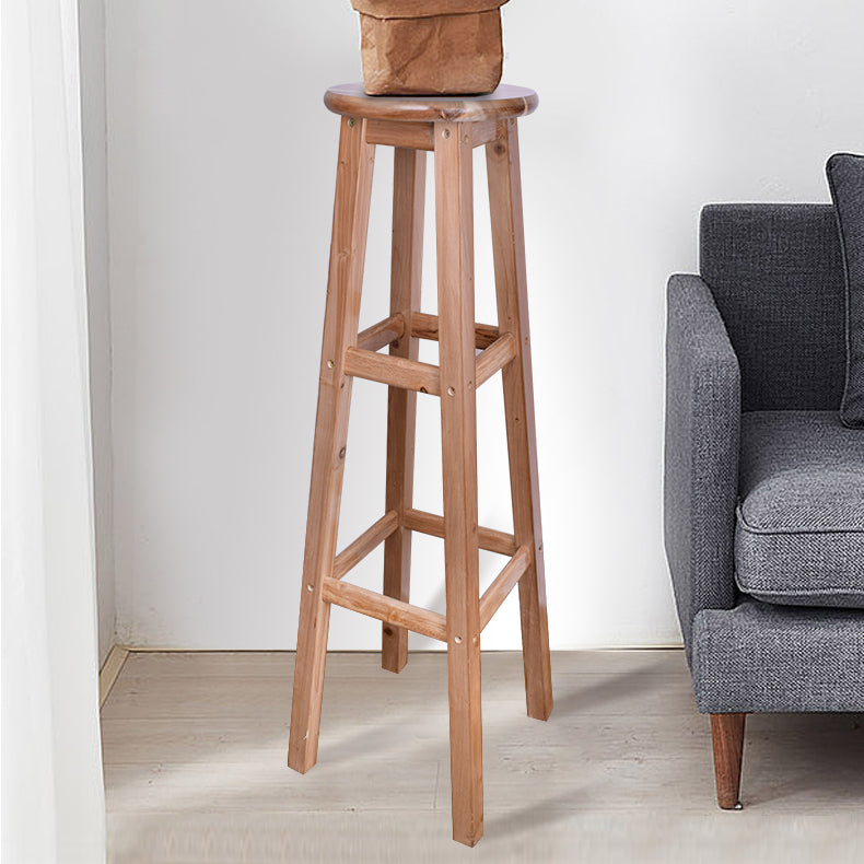 Telón de barras de madera de diseño contemporáneo para taburetes sin espalda para el hogar con base de madera