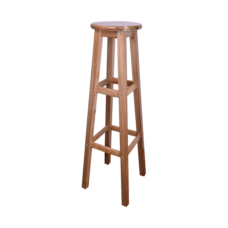Telón de barras de madera de diseño contemporáneo para taburetes sin espalda para el hogar con base de madera