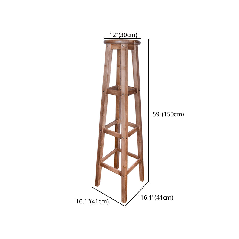 Telón de barras de madera de diseño contemporáneo para taburetes sin espalda para el hogar con base de madera