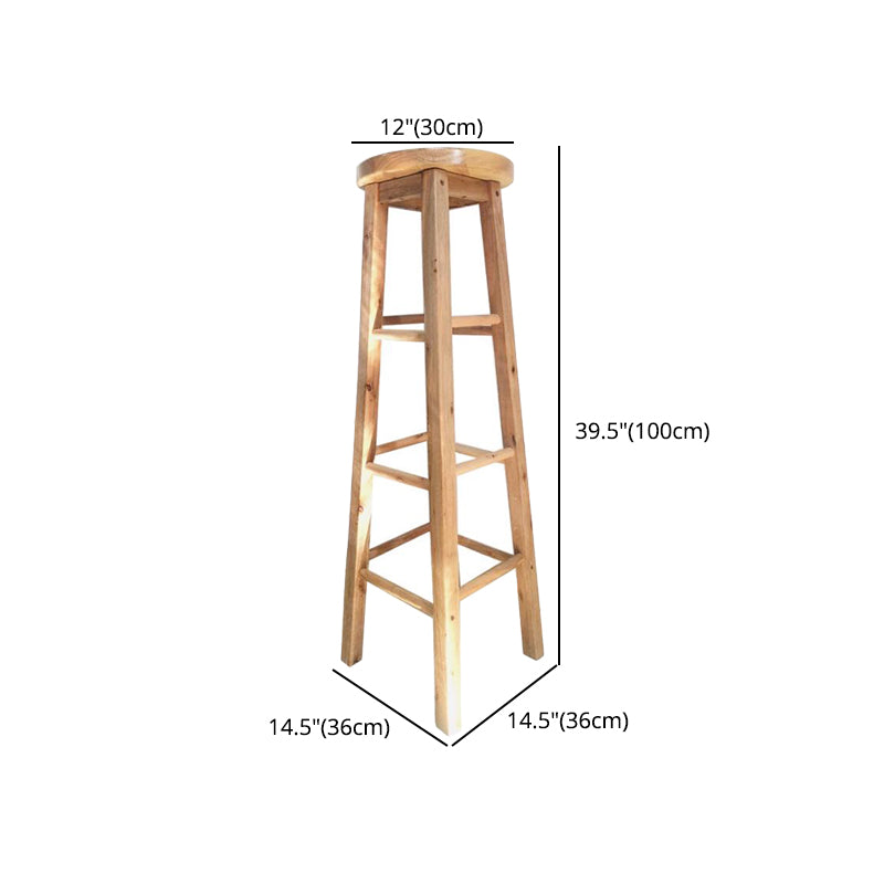 Telón de barras de madera de diseño contemporáneo para taburetes sin espalda para el hogar con base de madera