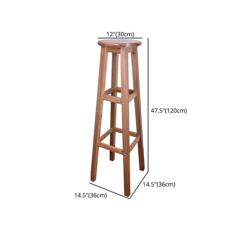 Telón de barras de madera de diseño contemporáneo para taburetes sin espalda para el hogar con base de madera