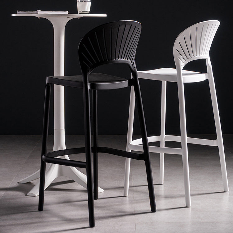 Taburete de bar trasero completo del taburete sin brazos contemporáneo plástico del comedor de la cocina