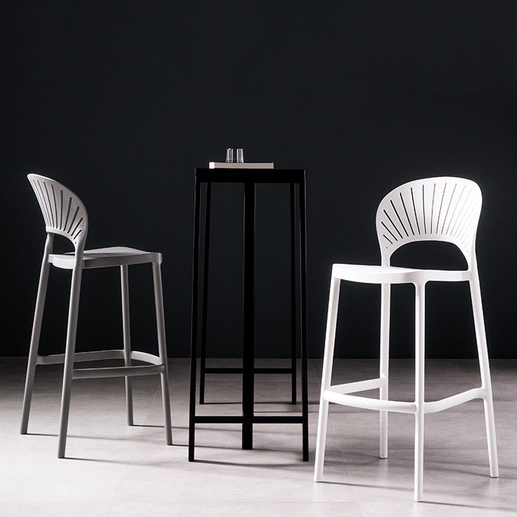 Taburete de bar trasero completo del taburete sin brazos contemporáneo plástico del comedor de la cocina