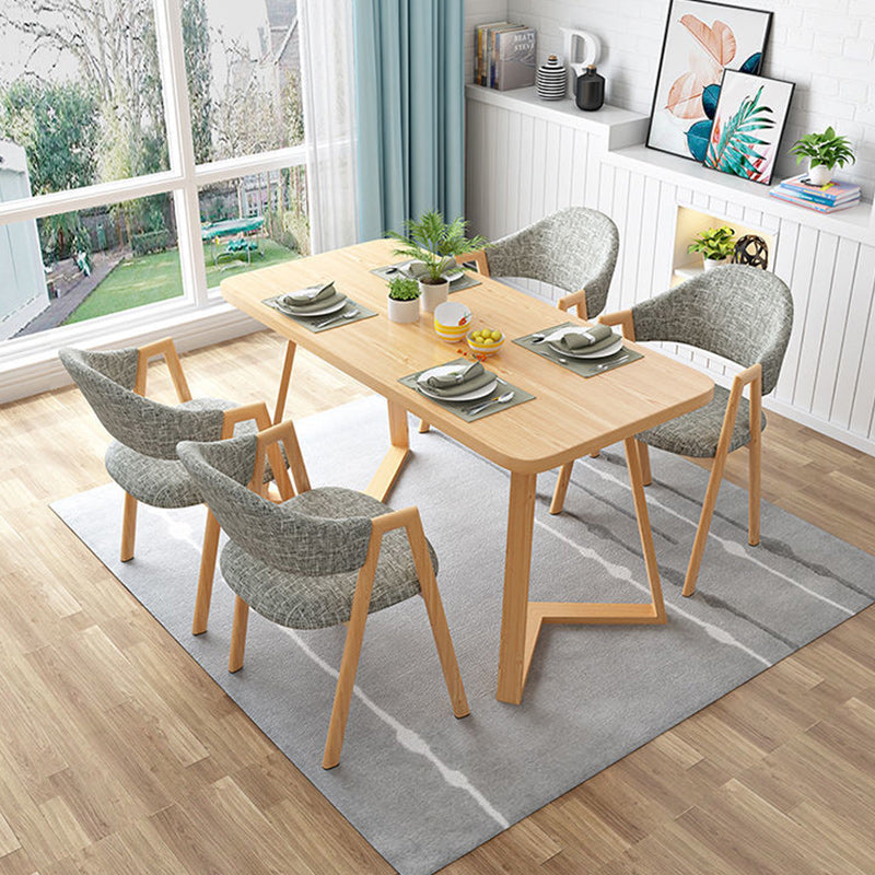 Modern 1/2/5 Pieces Dining Set Rectangle Wood Dining Table Set for Dining Room