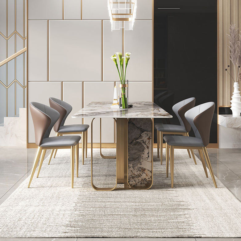 Scandinavian Style 1/3/4/5/6/7/8/9 Pieces Furniture Rectangle Sintered Stone Dining Set