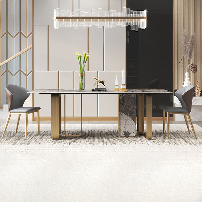 Scandinavian Style 1/3/4/5/6/7/8/9 Pieces Furniture Rectangle Sintered Stone Dining Set