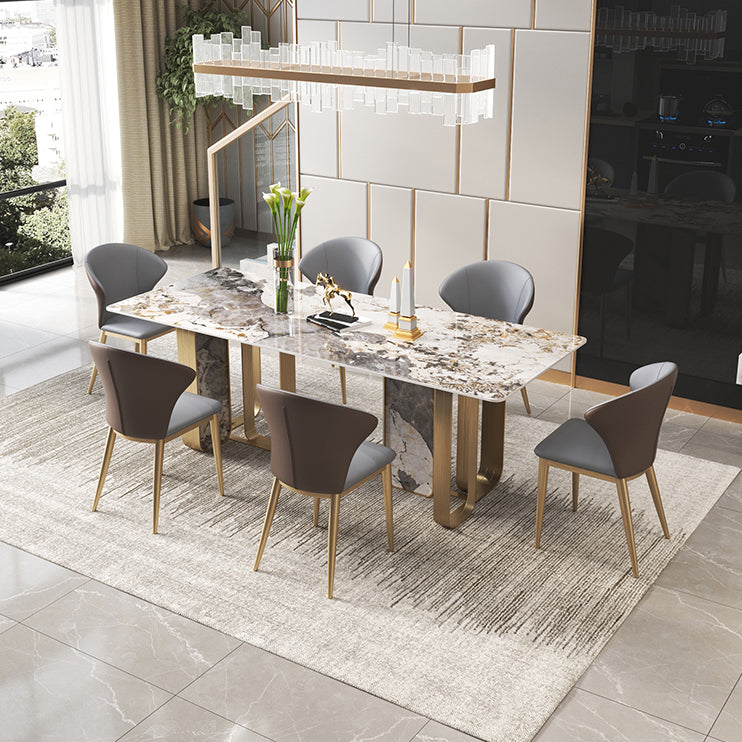Scandinavian Style 1/3/4/5/6/7/8/9 Pieces Furniture Rectangle Sintered Stone Dining Set