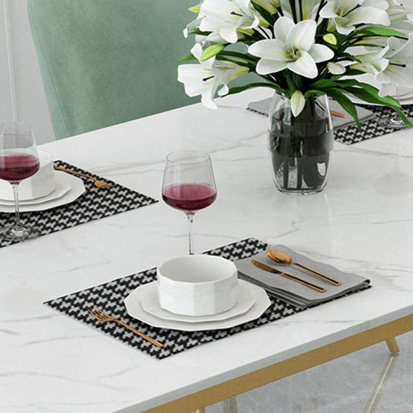 Glam Style 1/4/5 Pieces Dining Set White-gold Table Kitchen Set for Dining Room