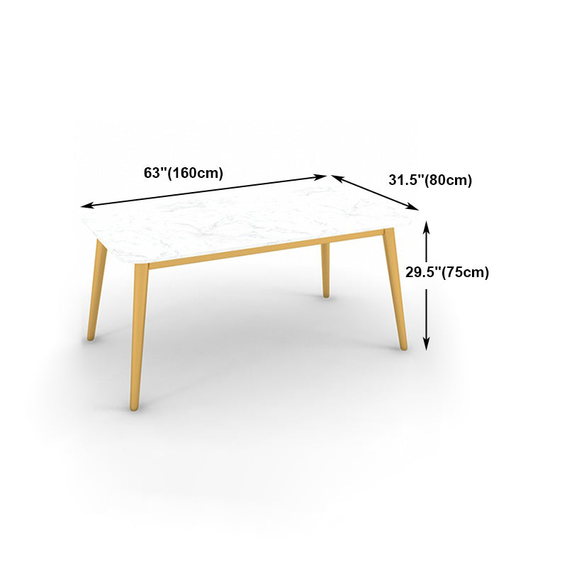 Glam Style 1/4/5 Pieces Dining Set White-gold Table Kitchen Set for Dining Room