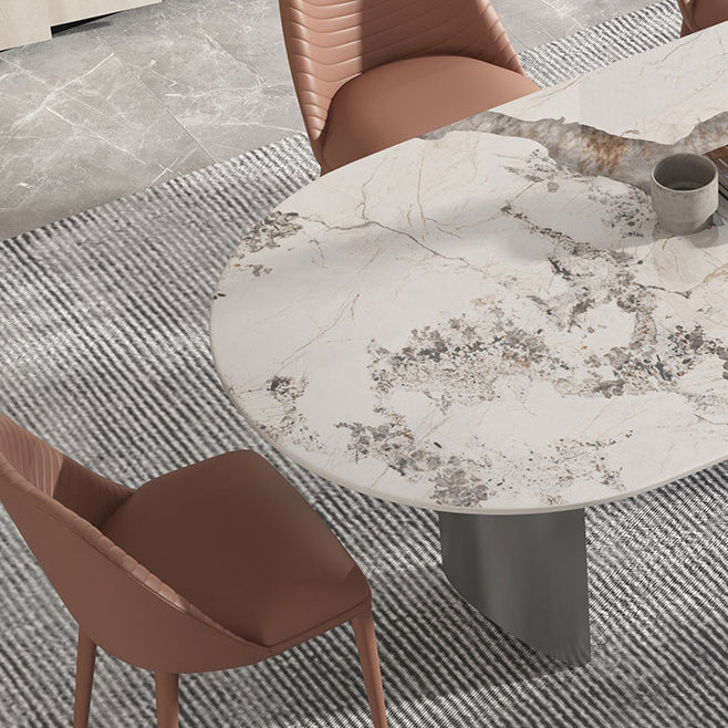 Minimalist Design 1/4/5/7 Pieces Furniture Oval Sintered Stone Top Dining Room Table Set