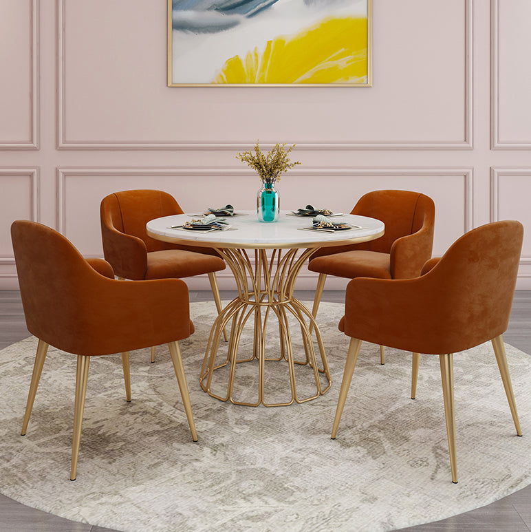 Glam 1/5 Pieces Dining Set Sintered Stone Dining Table Set for Dining Areas