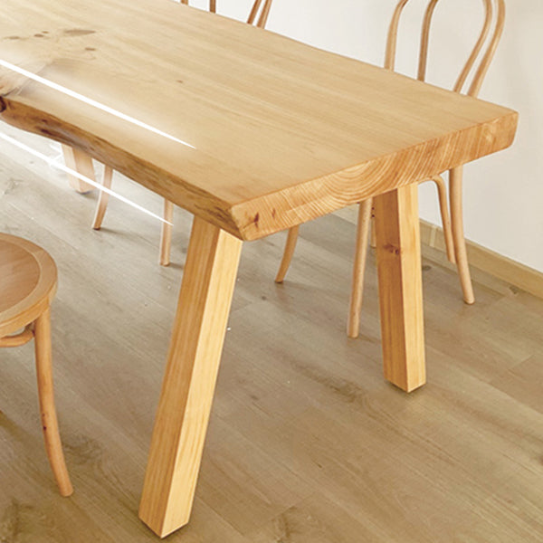 Rectangle Wooden Dining Table for Restaurant Modern Pine Table in Nature with 4 Legs