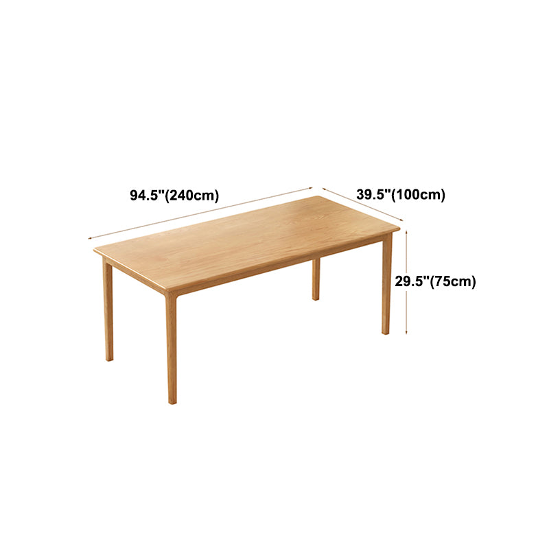 Rectangle Simplicity Dining Table Wood Color Fixed Table of Pinewood Solid Wood