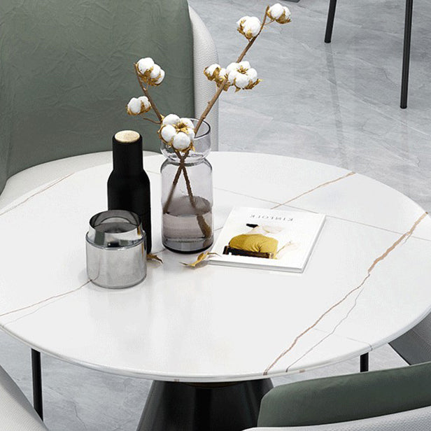 Gesinterde stenen eettafel moderne ronde eettafel met voetstukbasis