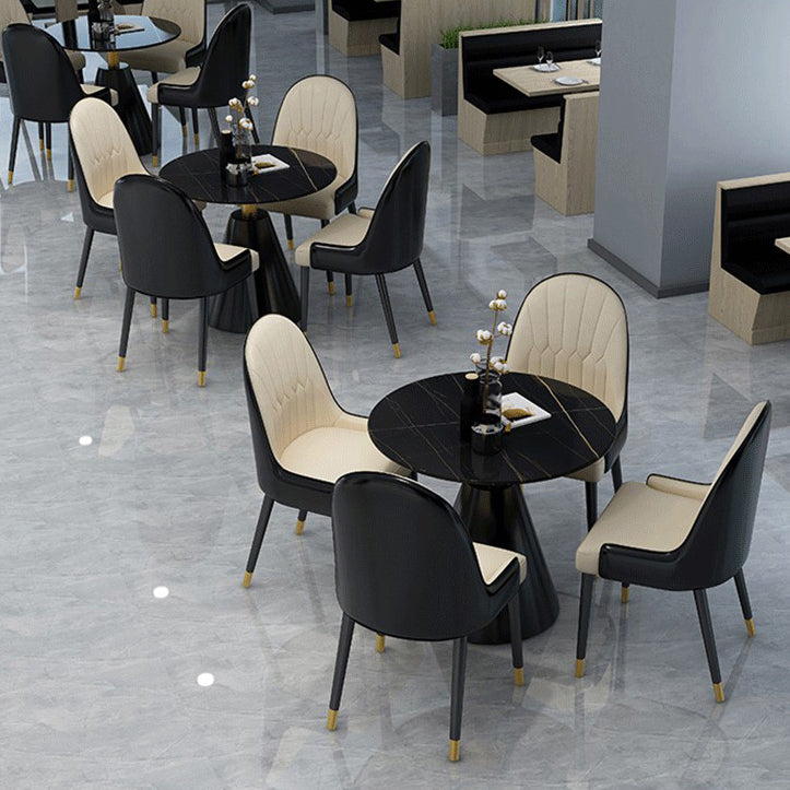 Gesinterde stenen eettafel moderne ronde eettafel met voetstukbasis