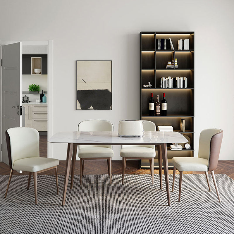 Table à manger rectangulaire en pierre moderne, Base de trépied pour dîner de cuisine à domicile