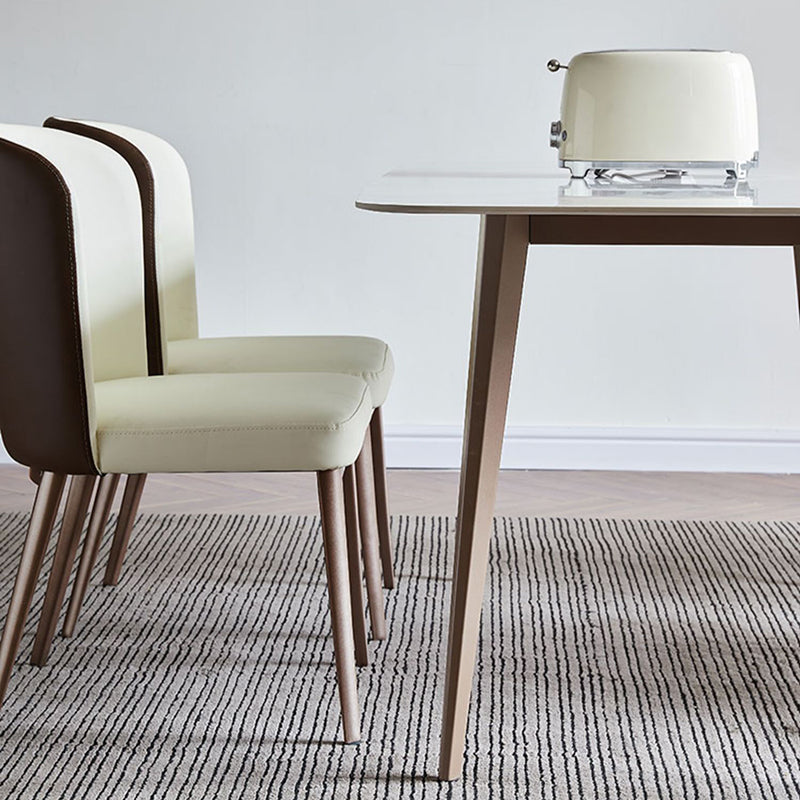 Table à manger rectangulaire en pierre moderne, Base de trépied pour dîner de cuisine à domicile