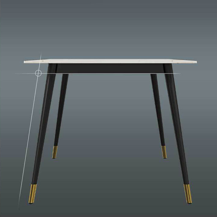 Stone Dining Table Contemporary Dining Table with 4 Black Legs