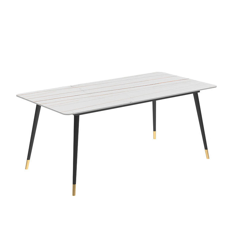 Stone Dining Table Contemporary Dining Table with 4 Black Legs