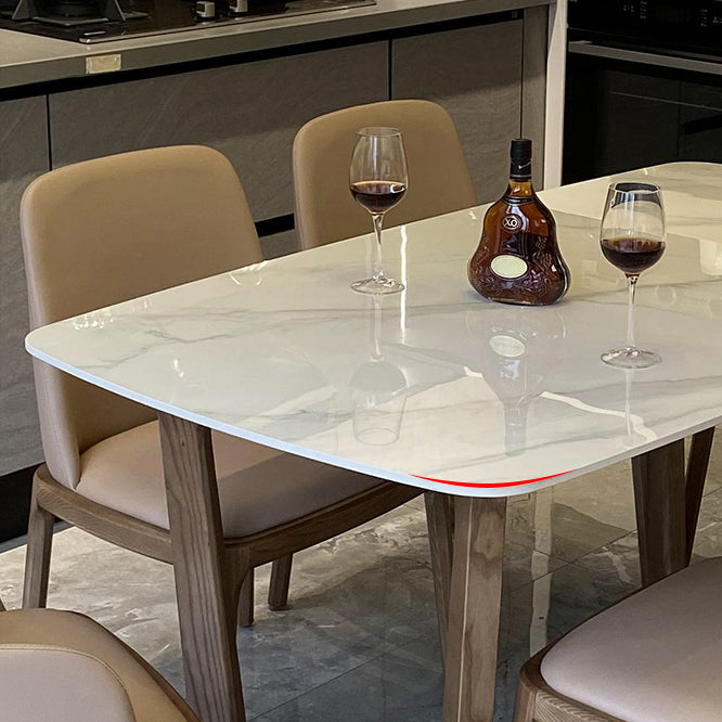 Home Dinner Room Kitchen Table Traditional Luxury Stone and Wood Dining Site Table