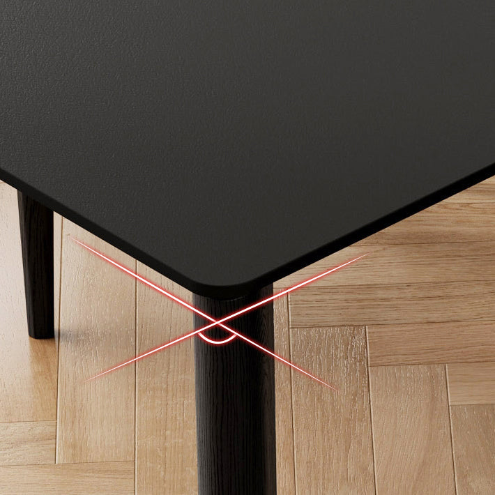 Top de piedra sinterizada Mesa negra moderna para la mesa de comedor rectangular de restaurantes con 4 patas