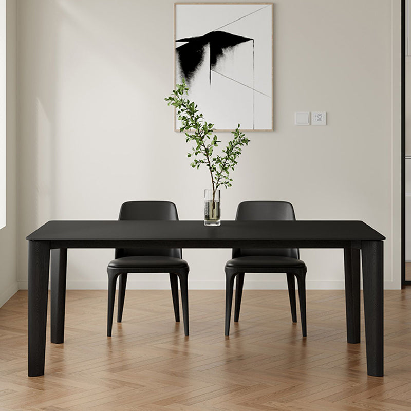 Top de piedra sinterizada Mesa negra moderna para la mesa de comedor rectangular de restaurantes con 4 patas