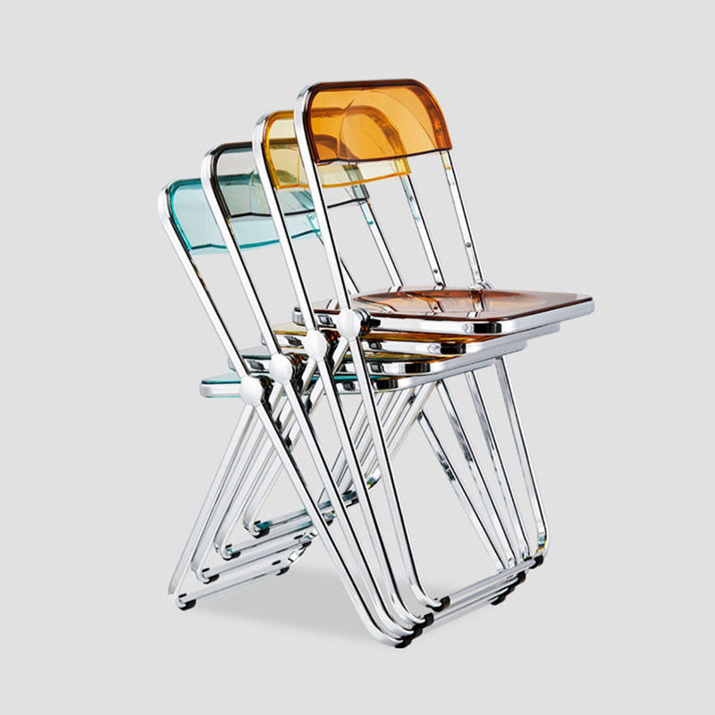 Plástico del diseño industrial que cena la silla lateral plegable de la parte posterior abierta sin brazos de la silla