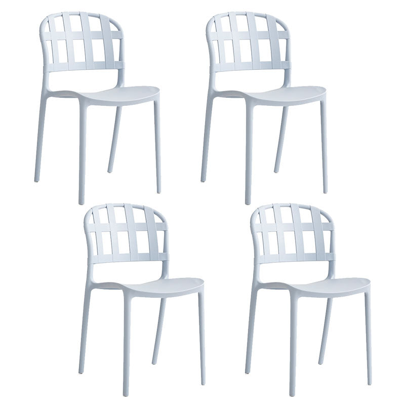 Sillas traseras abiertas sin brazos del estilo escandinavo que apilan la silla lateral plástica