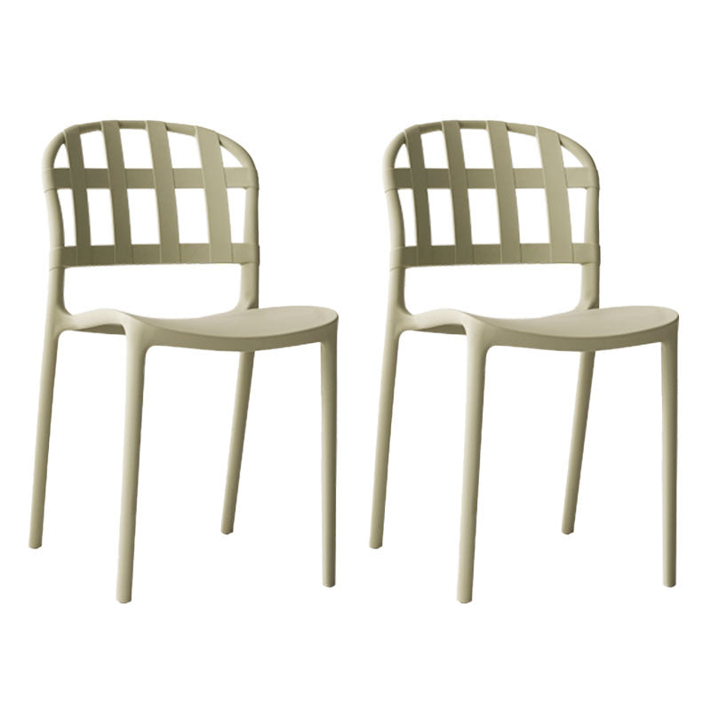 Sillas traseras abiertas sin brazos del estilo escandinavo que apilan la silla lateral plástica