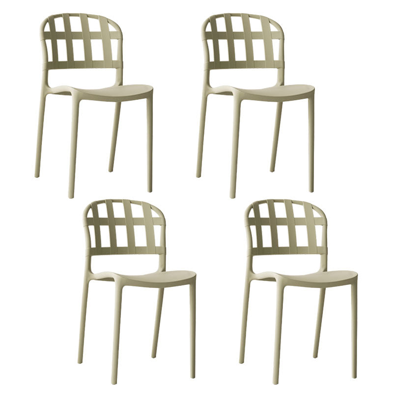 Sillas traseras abiertas sin brazos del estilo escandinavo que apilan la silla lateral plástica