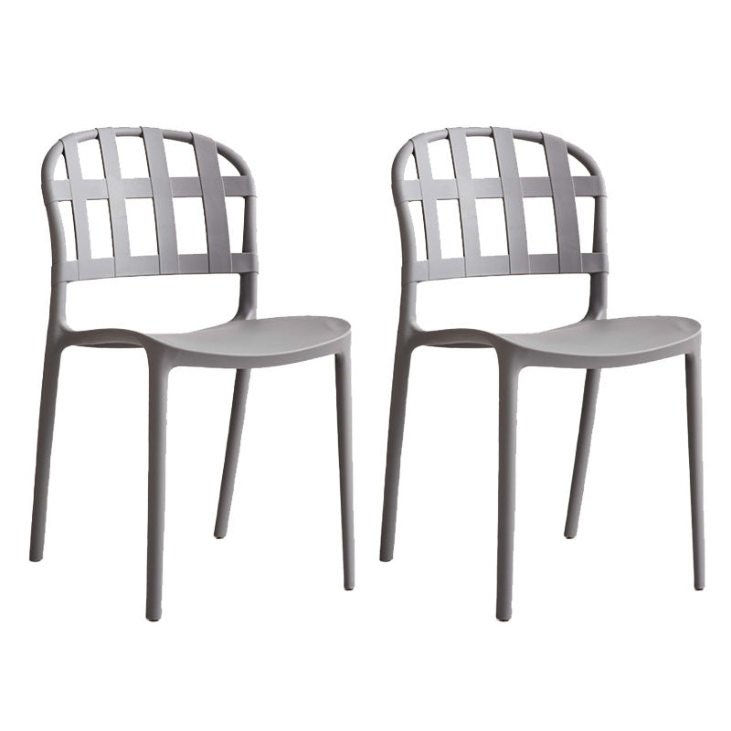 Sillas traseras abiertas sin brazos del estilo escandinavo que apilan la silla lateral plástica