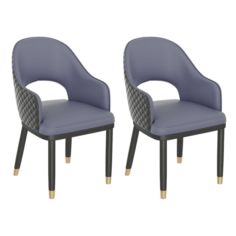 Silla escandinava con brazo trasero abierto, silla lateral de piel sintética