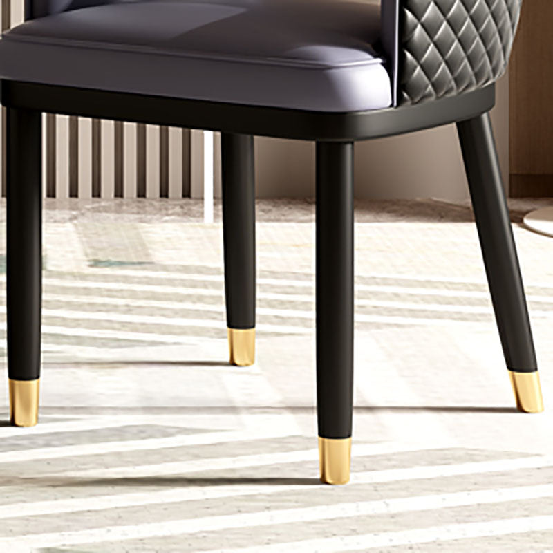 Silla escandinava con brazo trasero abierto, silla lateral de piel sintética