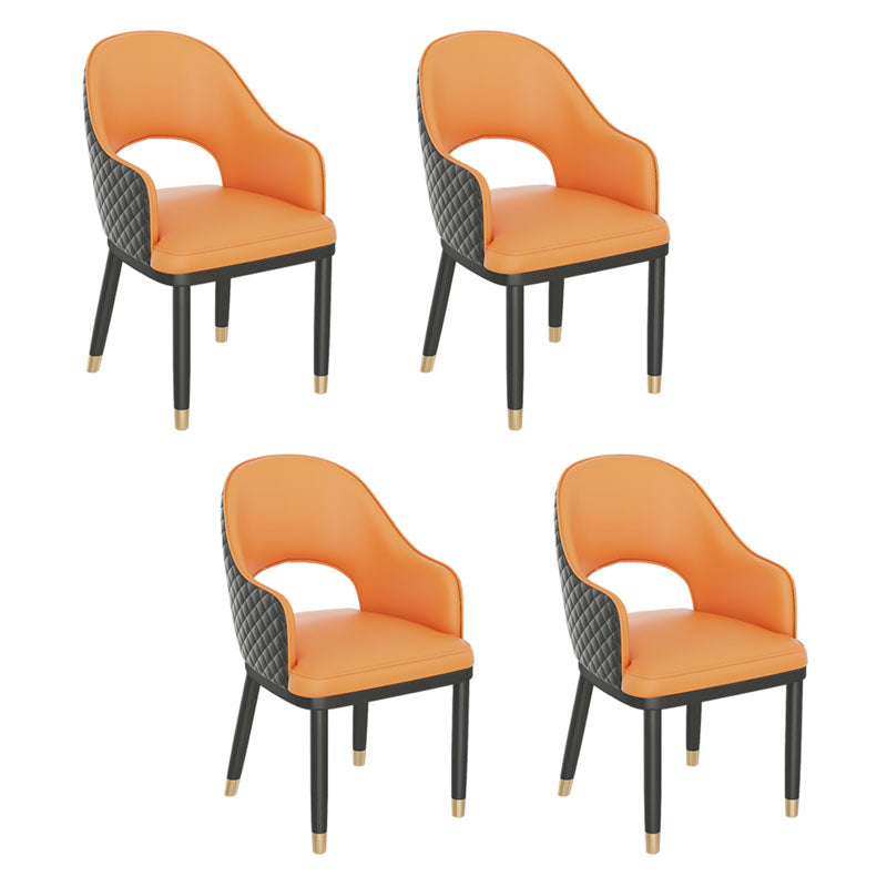 Silla escandinava con brazo trasero abierto, silla lateral de piel sintética