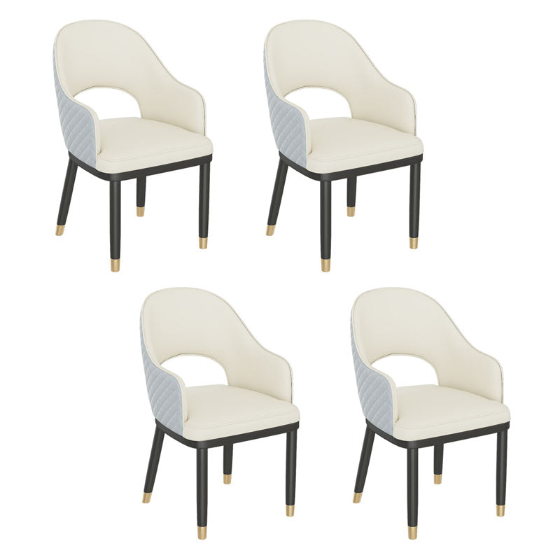 Silla escandinava con brazo trasero abierto, silla lateral de piel sintética