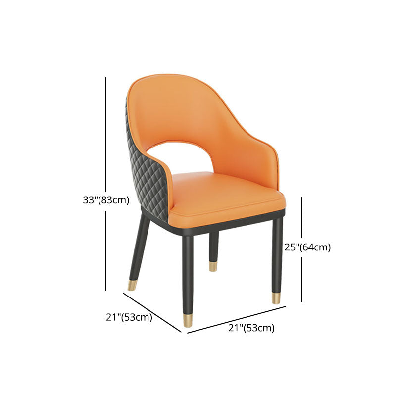 Silla escandinava con brazo trasero abierto, silla lateral de piel sintética