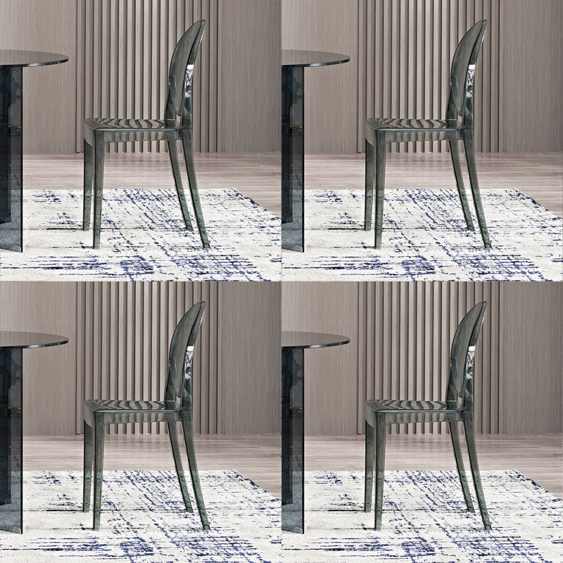 Silla lateral escandinava con respaldo abierto para el hogar, silla sin brazos de comedor de plástico