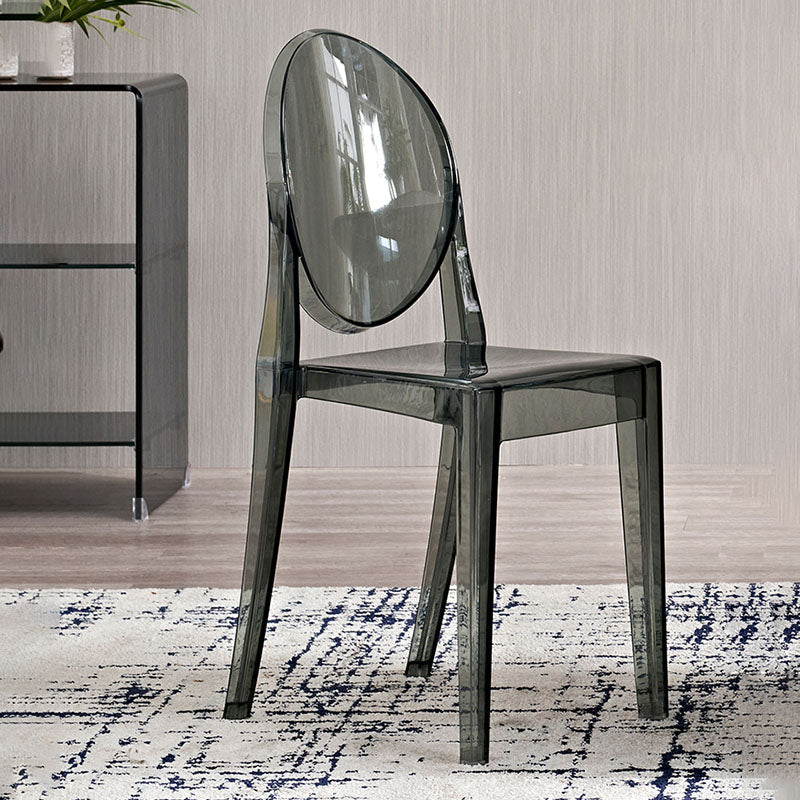 Silla lateral escandinava con respaldo abierto para el hogar, silla sin brazos de comedor de plástico