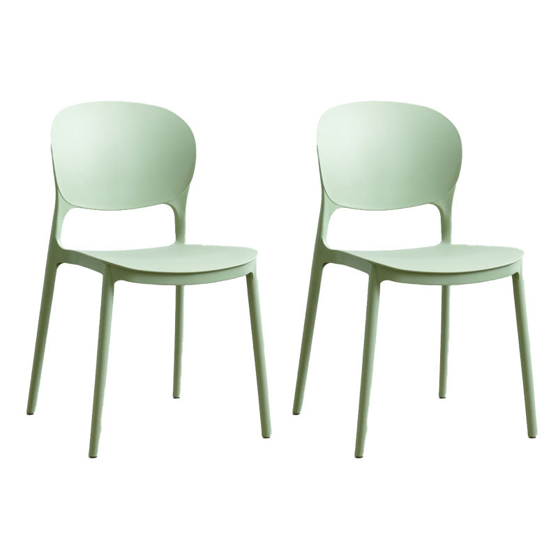 Sillas apilables modernas que cenan las sillas abiertas sin brazos con las piernas plásticas para la cocina