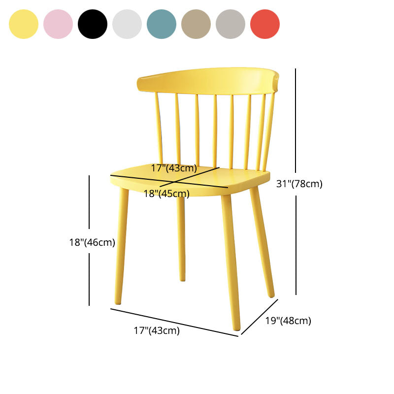 Silla lateral trasera Windsor colorida escandinava de plástico que cena la silla sin brazos