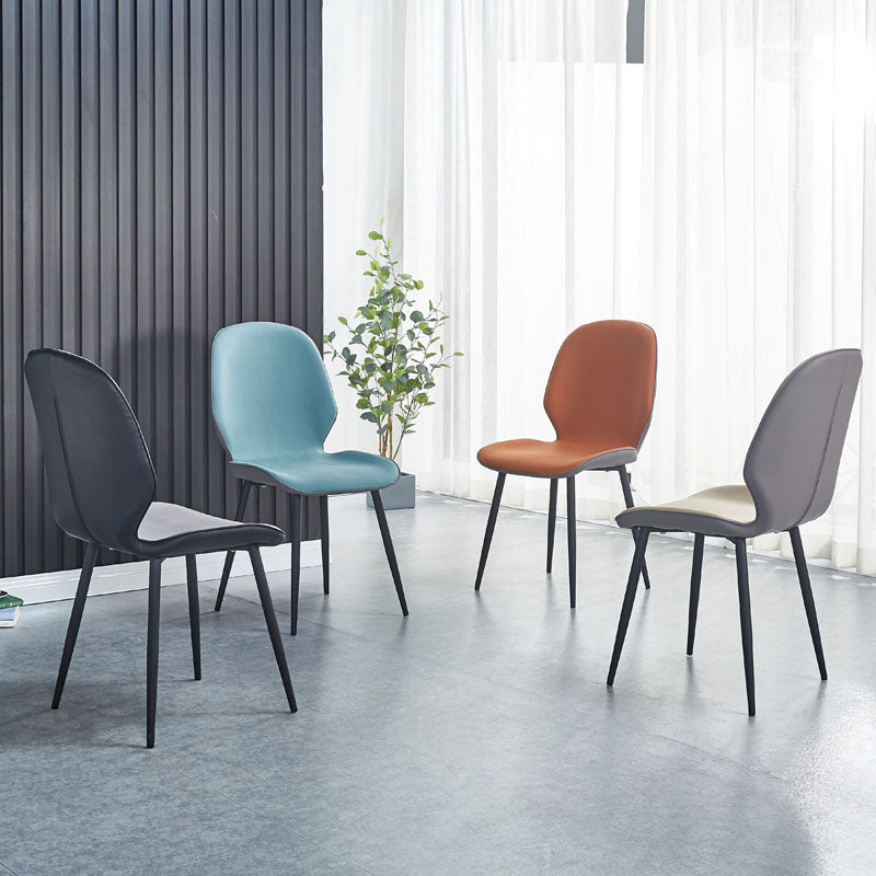 Sillas de comedor de cuero sintético de estilo industrial, silla con respaldo sólido para cocina