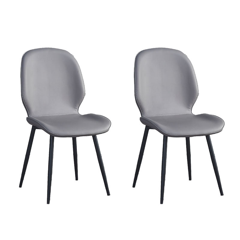 Sillas de comedor de cuero sintético de estilo industrial, silla con respaldo sólido para cocina