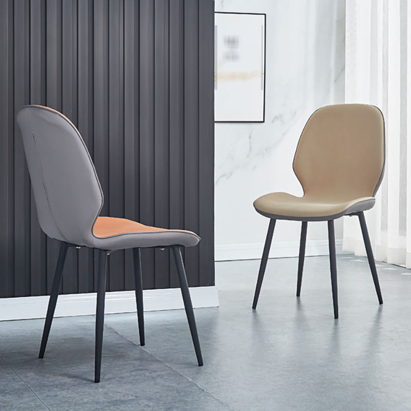 Sillas de comedor de cuero sintético de estilo industrial, silla con respaldo sólido para cocina